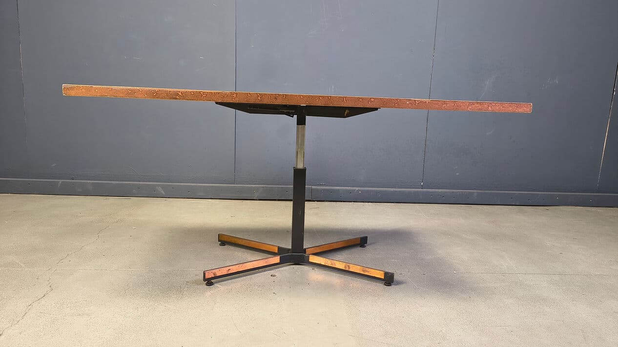 Coffee table, brown copper, black steel, Germany, 1970s. - 330534