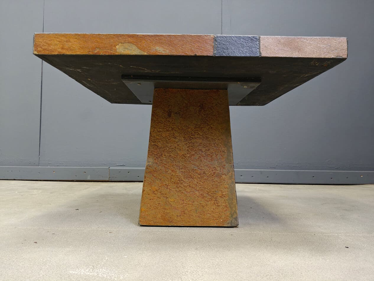 Coffee Table Brutalist, multicolor stone, plaster, Belgium, 1980s. - 330007