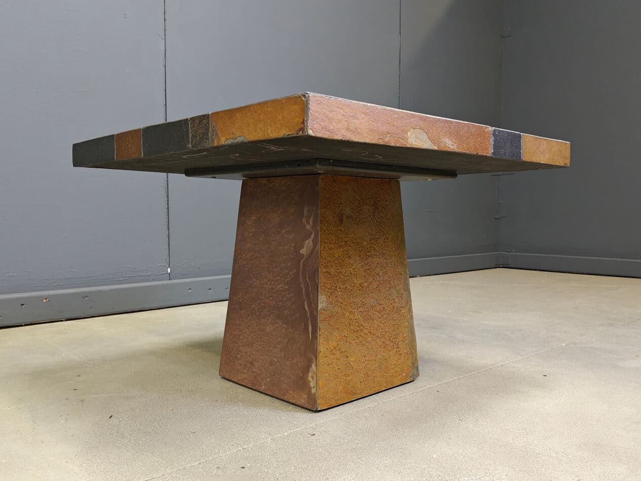 Coffee Table Brutalist, multicolor stone, plaster, Belgium, 1980s. - 330002