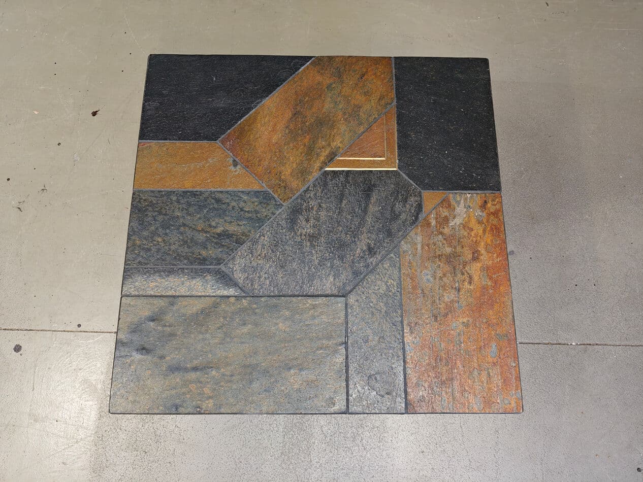 Coffee Table Brutalist, multicolor stone, plaster, Belgium, 1980s. - 330011