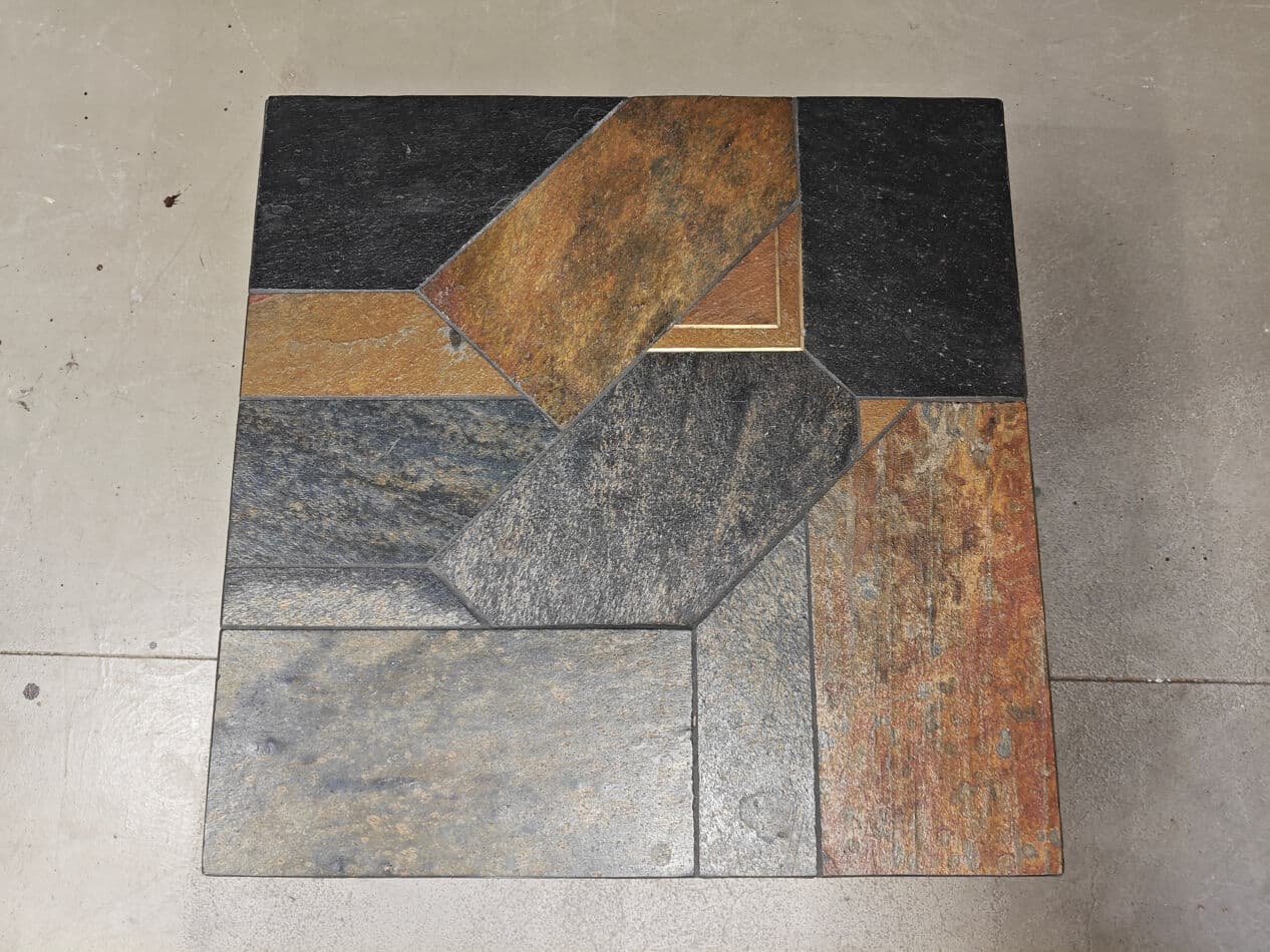 Coffee Table Brutalist, multicolor stone, plaster, Belgium, 1980s. - 330010