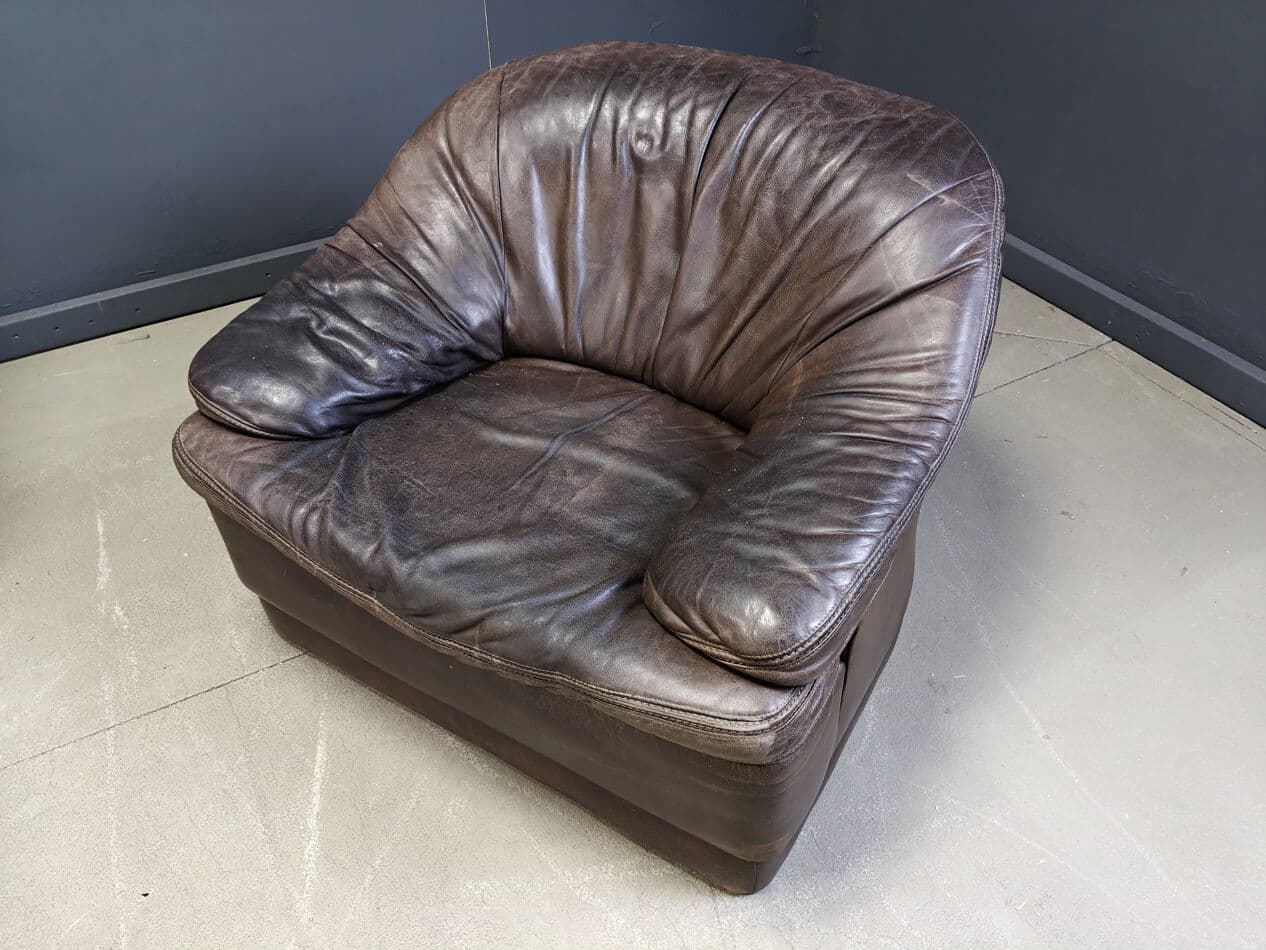 Sofa set, brown leather, Germany, 1970s. - 329718