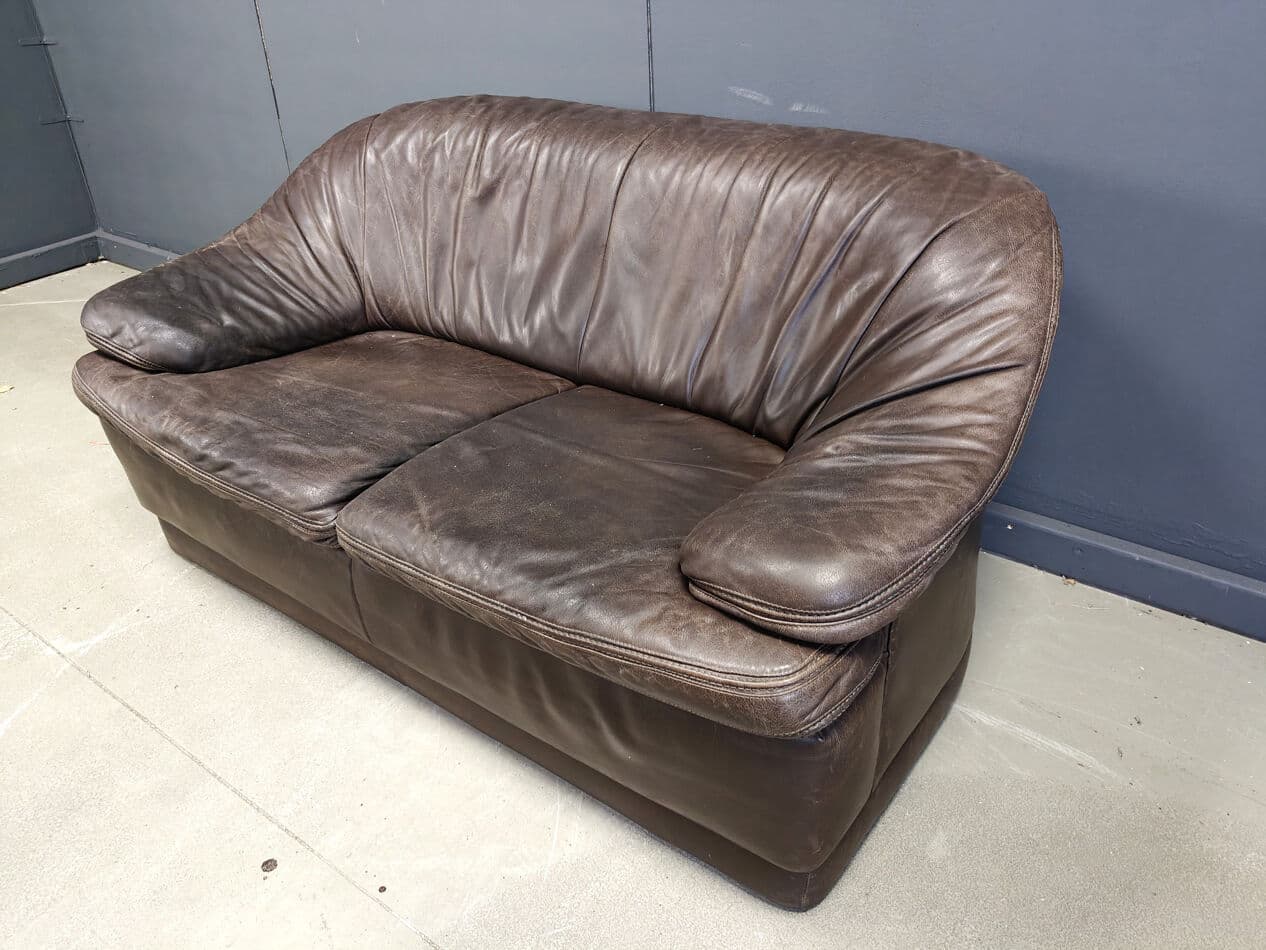 Sofa set, brown leather, Germany, 1970s. - 329713