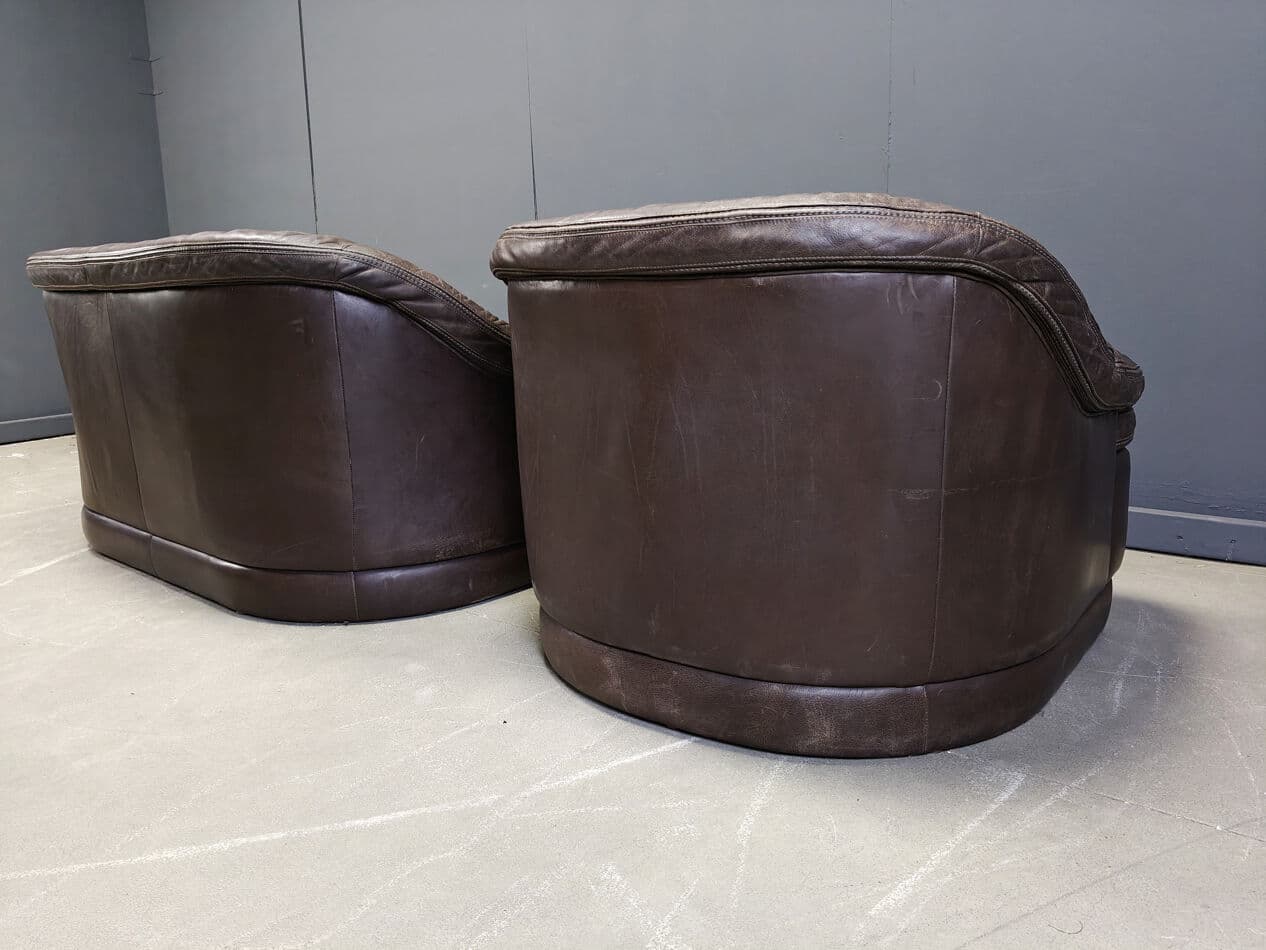 Sofa set, brown leather, Germany, 1970s. - 329717