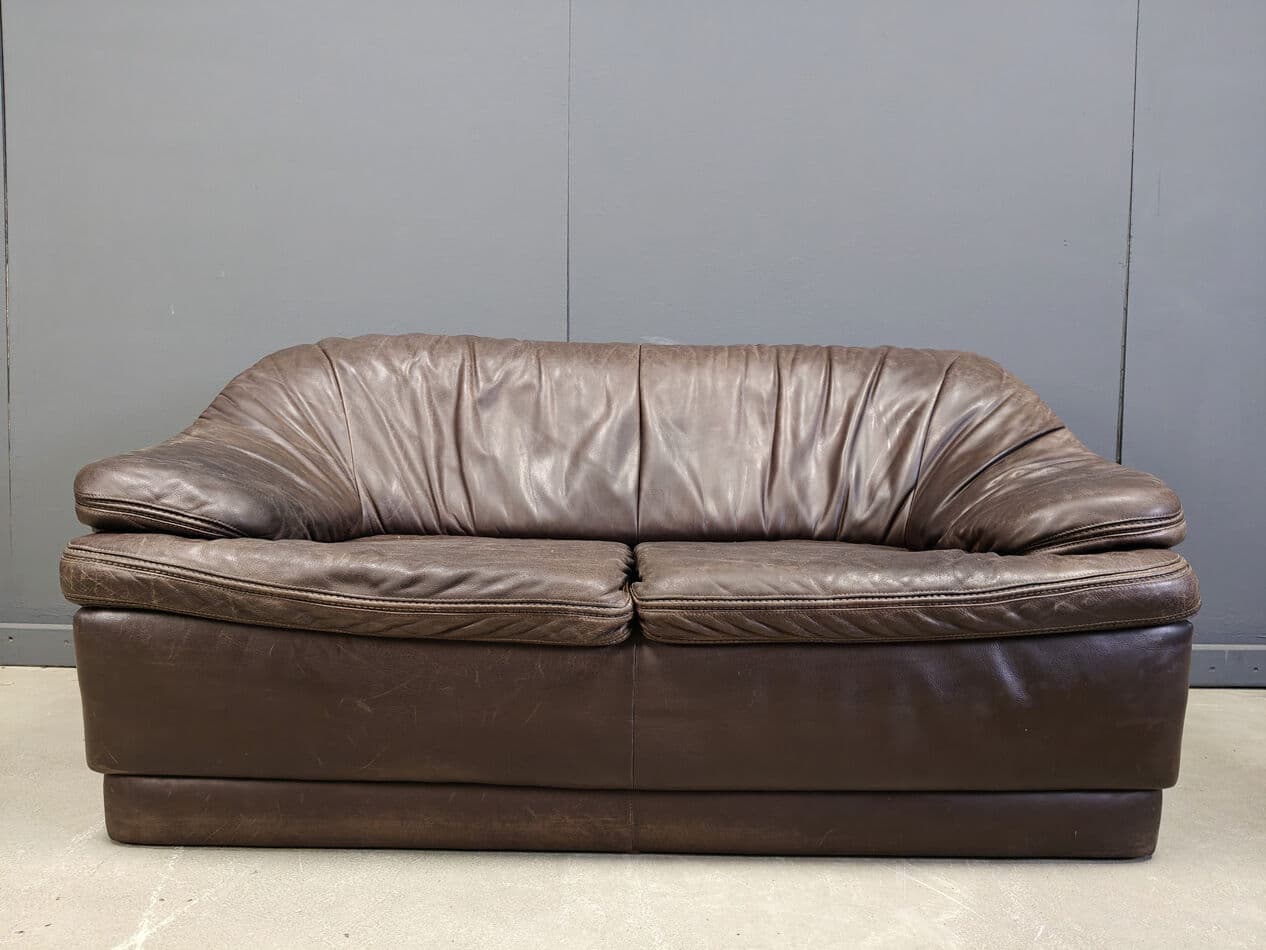 Sofa set, brown leather, Germany, 1970s. - 329716