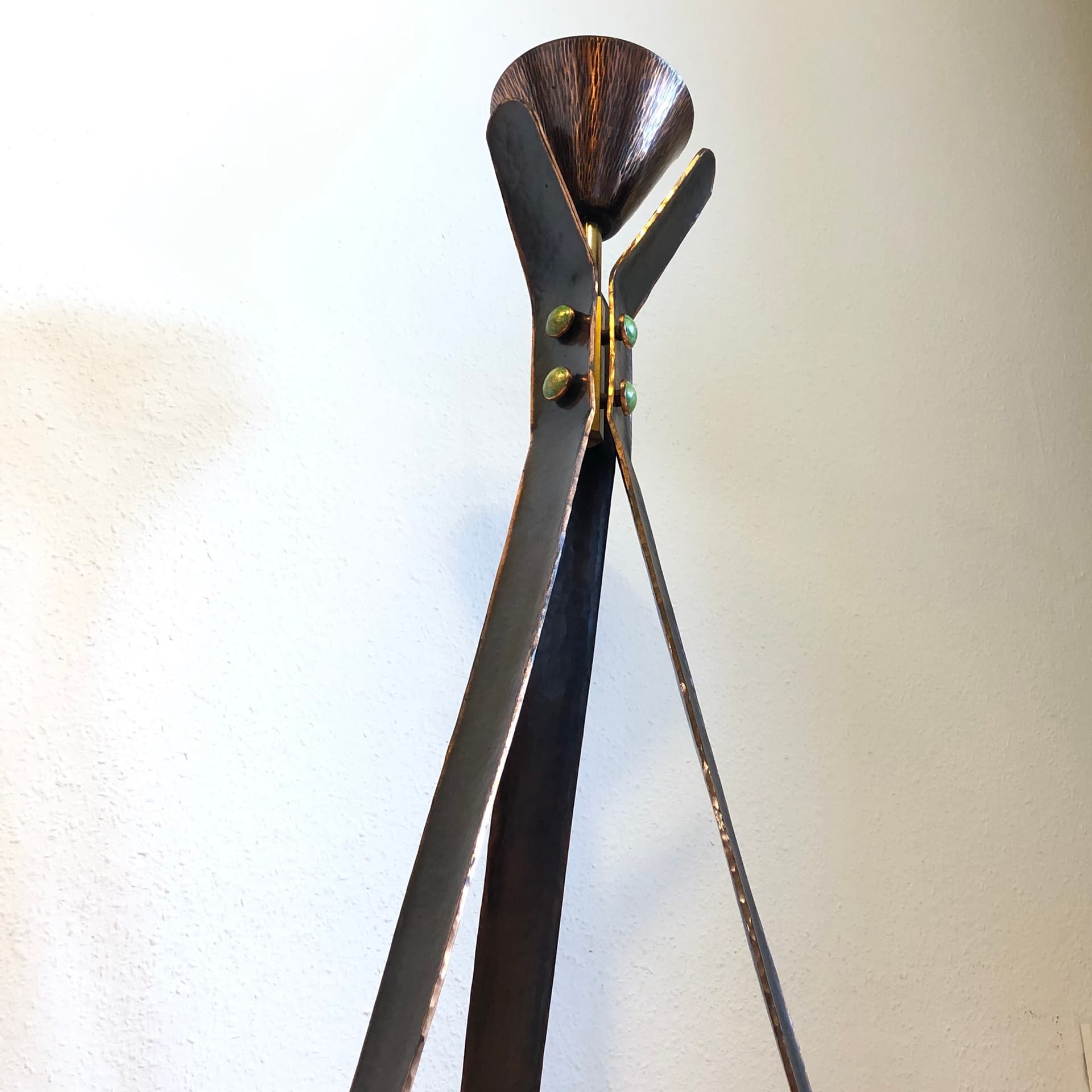 Miedziany podłogowy świecznik, Niemcy, lata 60. - 24926