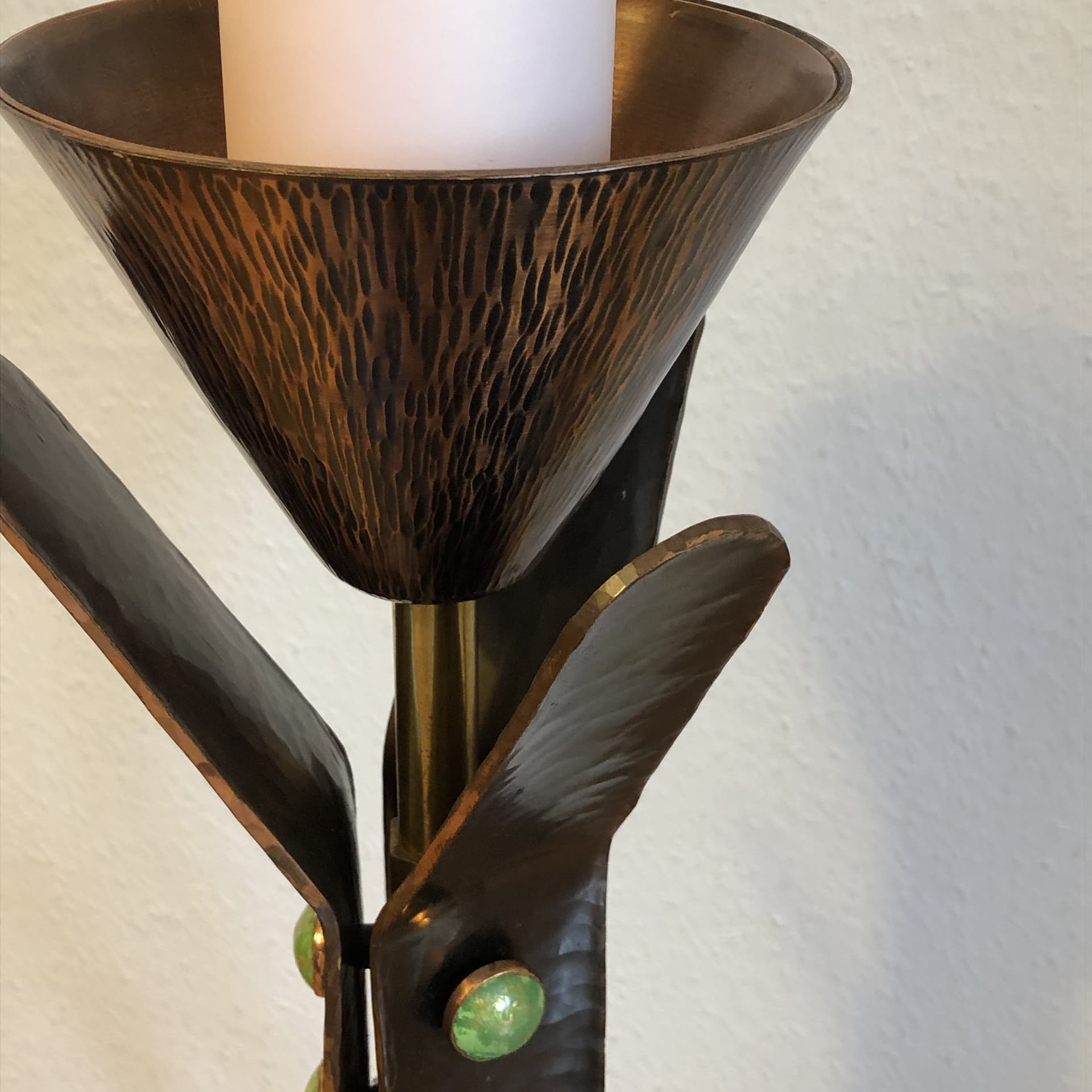 Miedziany podłogowy świecznik, Niemcy, lata 60. - 24928