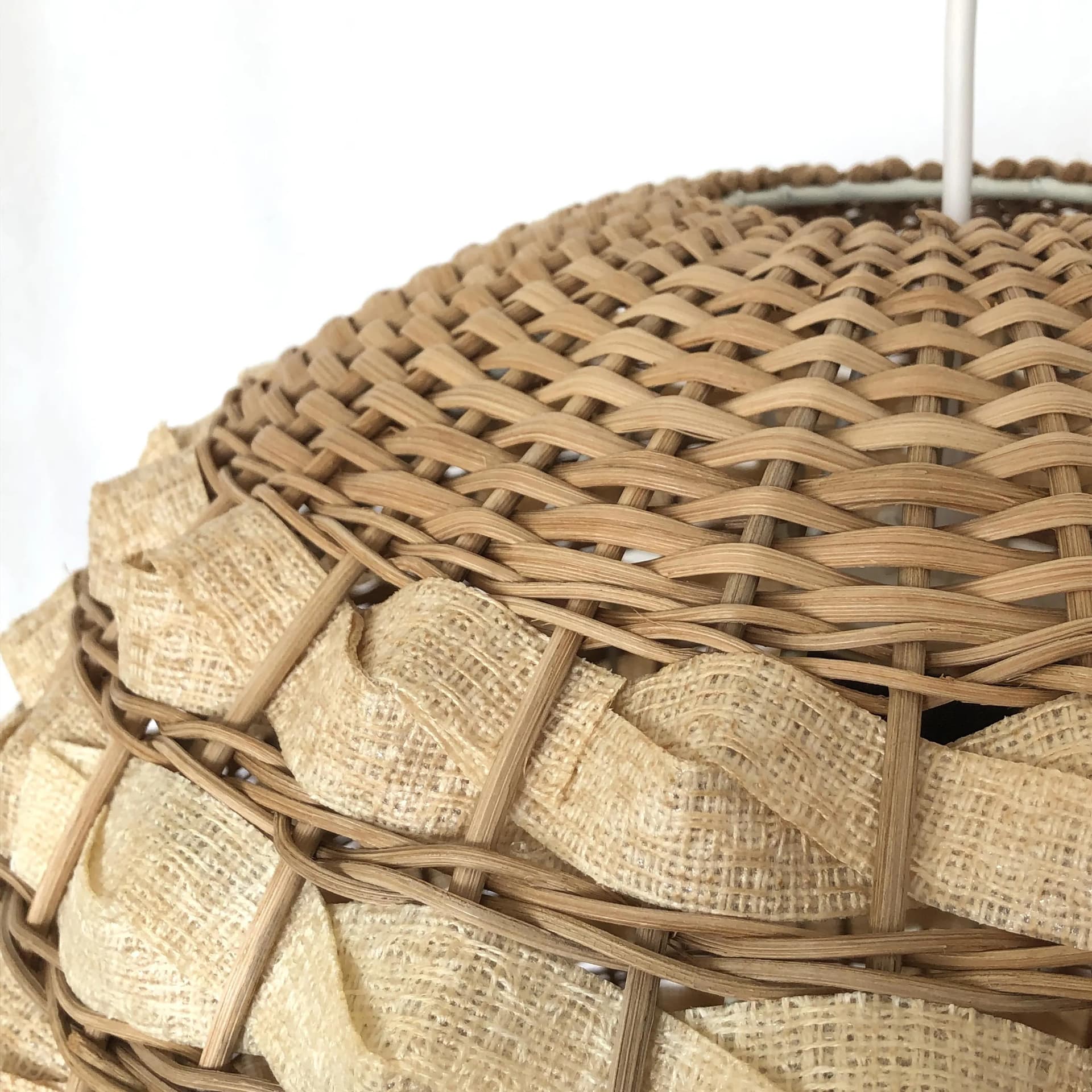 Pendant lamp, beige rattan, Germany, 1970s. - 24921