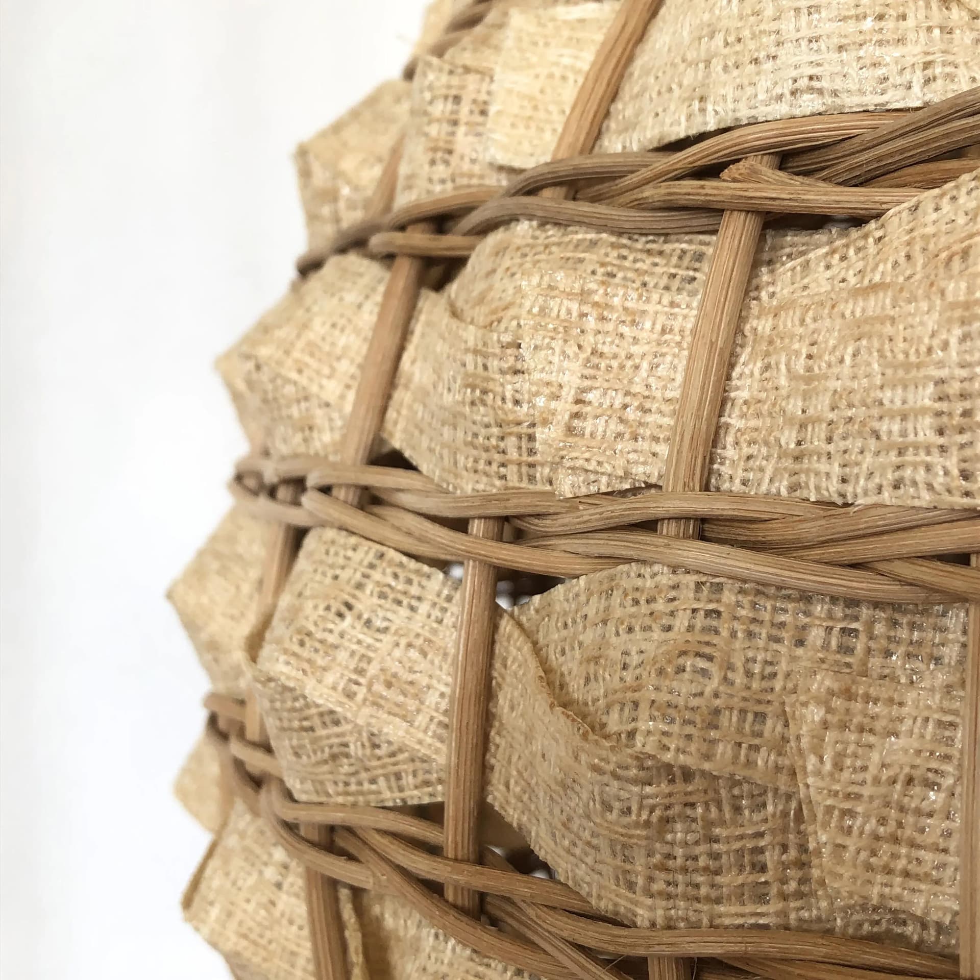Pendant lamp, beige rattan, Germany, 1970s. - 24918