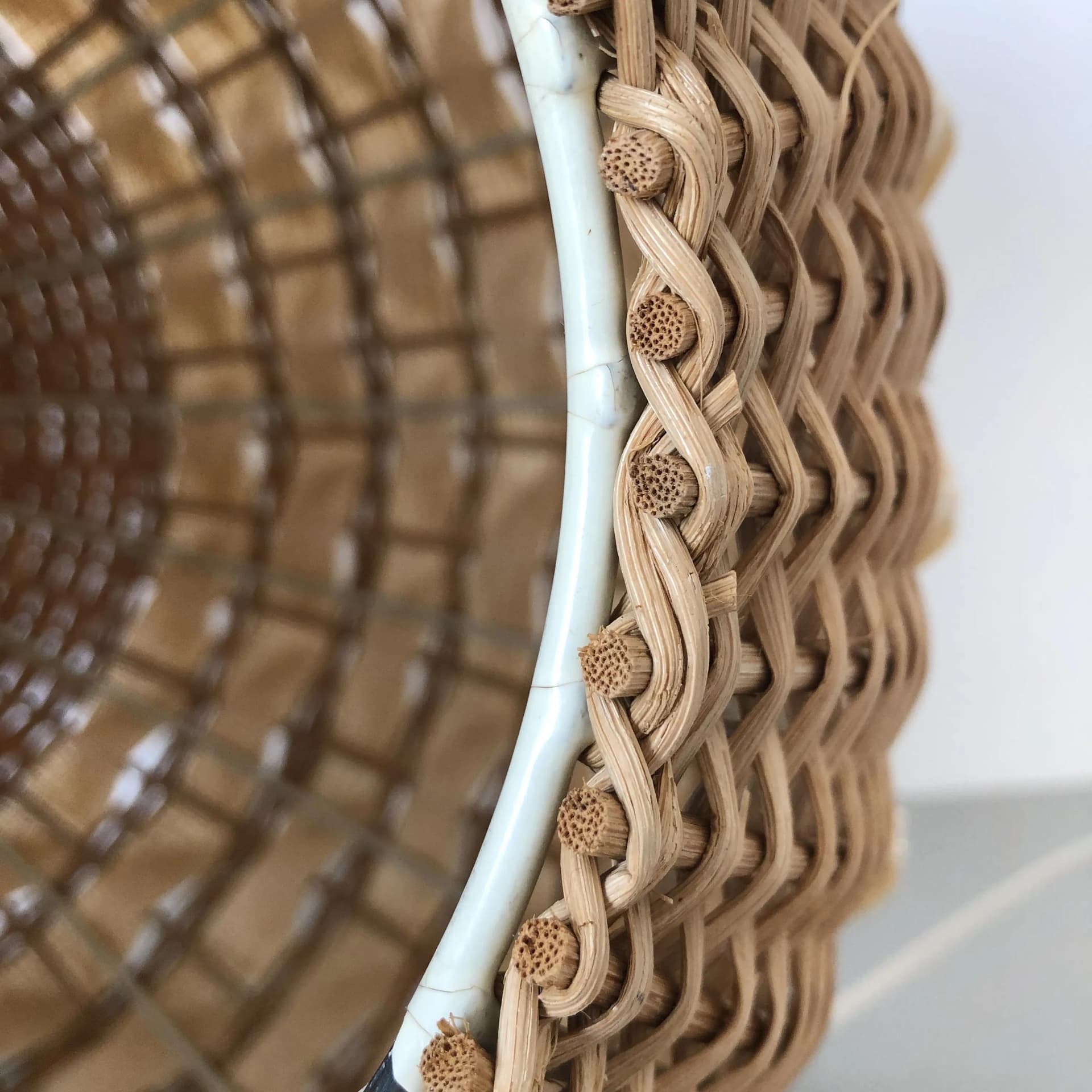 Pendant lamp, beige rattan, Germany, 1970s. - 24917