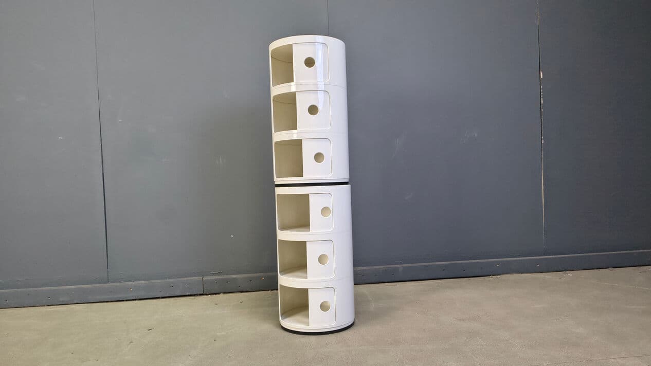 Para szafek nocnych, biały, plastik, proj. A. Castelli Ferrieri, Kartell, Włochy, lata 70. - 329365