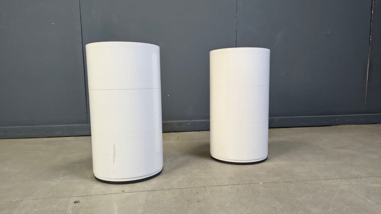 Para szafek nocnych, biały, plastik, proj. A. Castelli Ferrieri, Kartell, Włochy, lata 70. - 329363