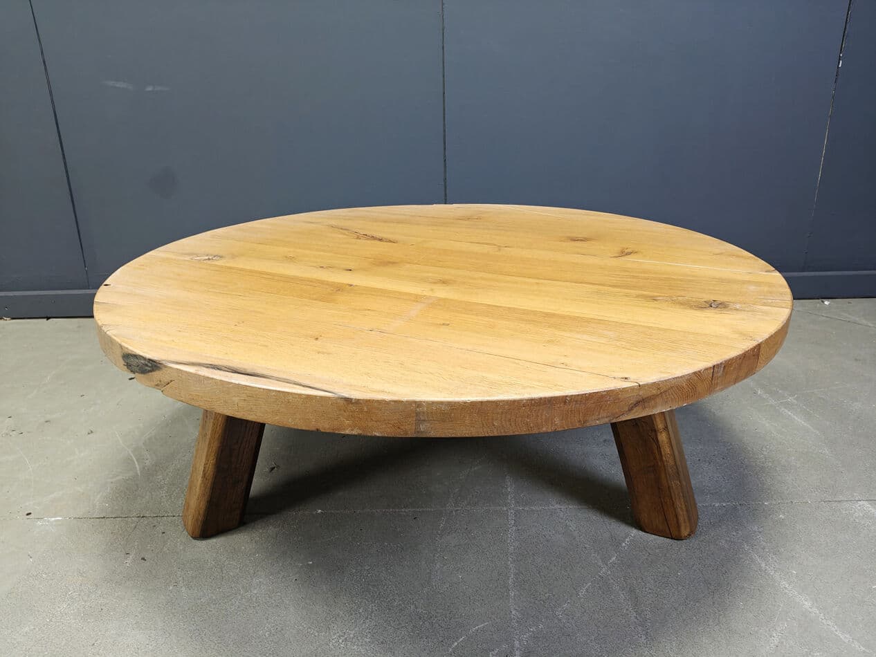 Coffee Table Brutalist, brown oak, Belgium, 1960s - 329315