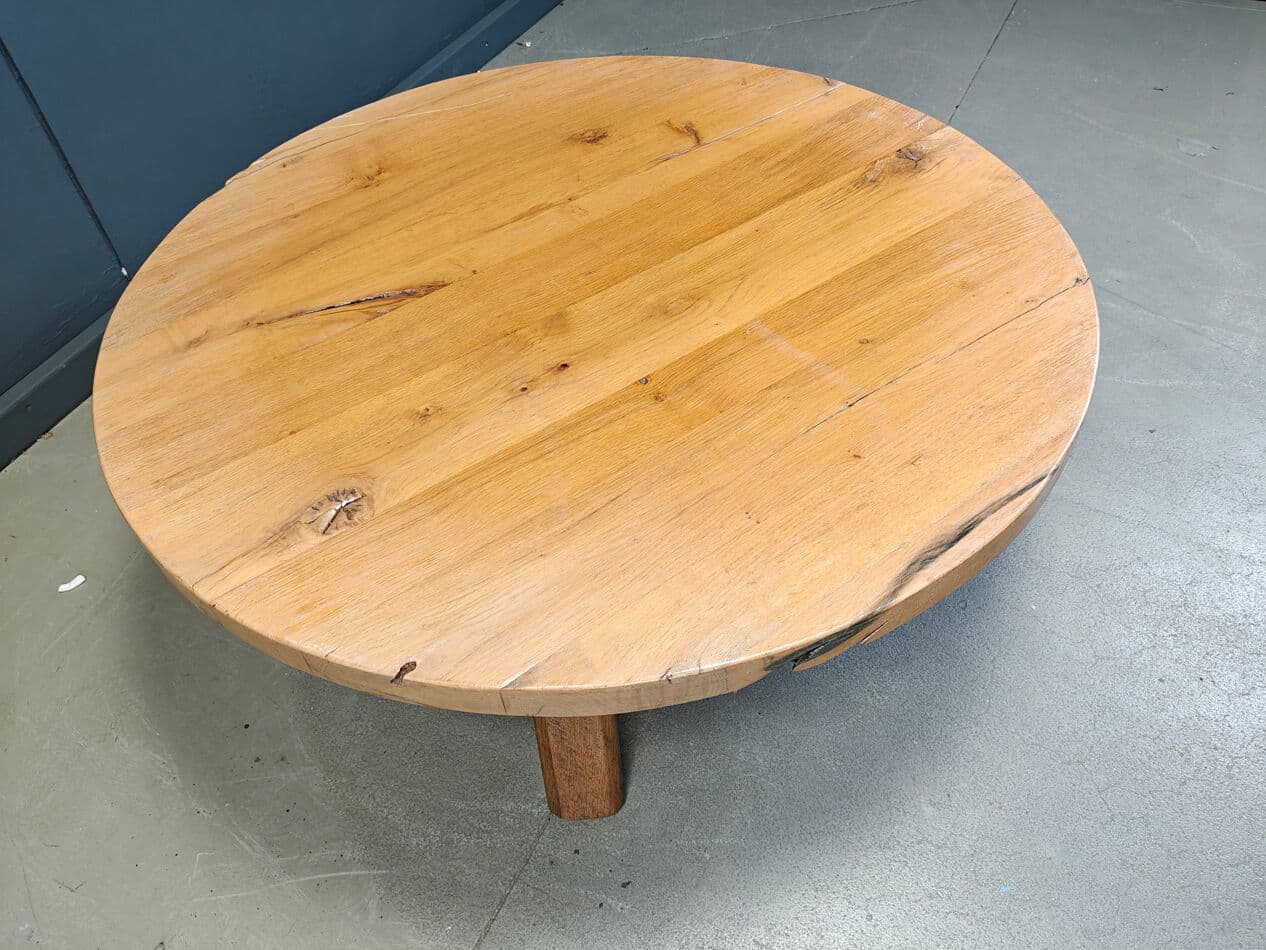 Coffee Table Brutalist, brown oak, Belgium, 1960s - 329316