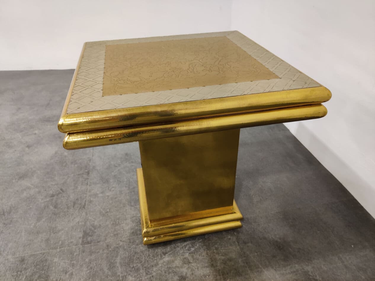 Occasional Table, gold brass, by G. Nava, Spain, 1980s. - 329219