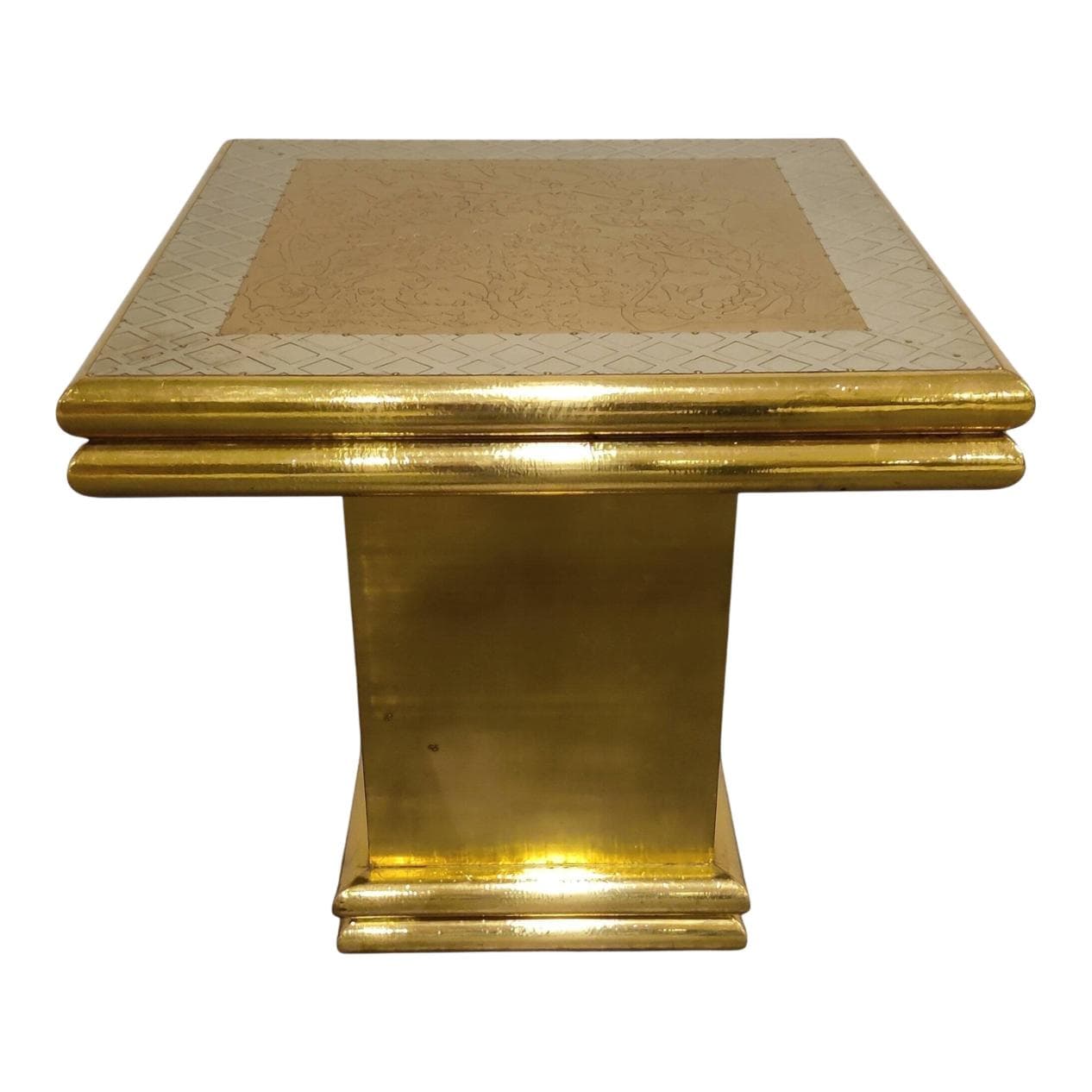 Occasional Table, gold brass, by G. Nava, Spain, 1980s.
