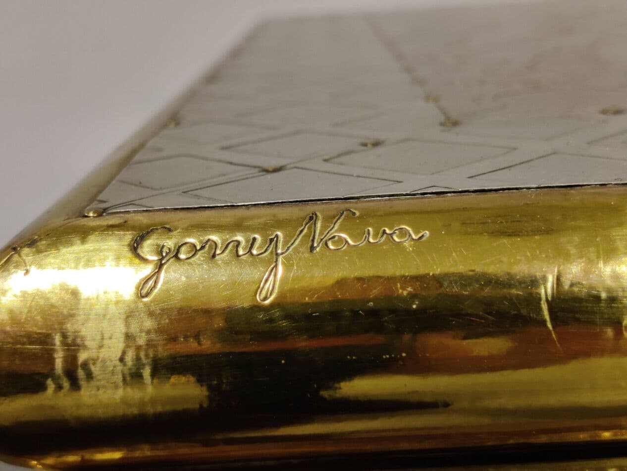 Occasional Table, gold brass, by G. Nava, Spain, 1980s. - 329222