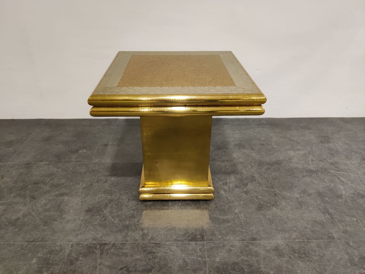 Occasional Table, gold brass, by G. Nava, Spain, 1980s. - 329228