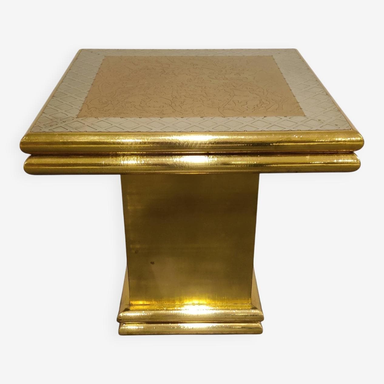 Occasional Table, gold brass, by G. Nava, Spain, 1980s. - 329221