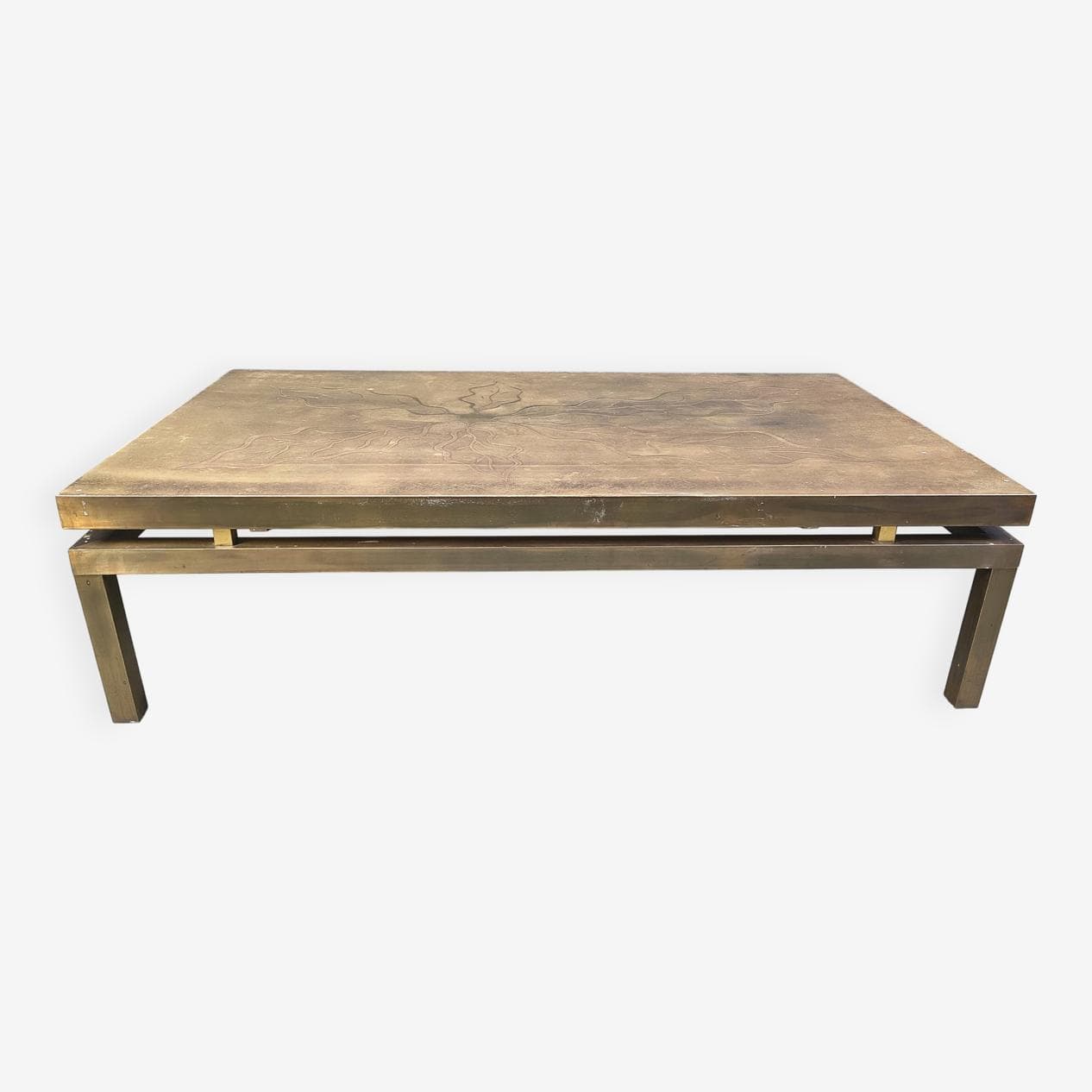 Coffee Table, gold brass, by W. Daro, Belgium, 1970s - 328935