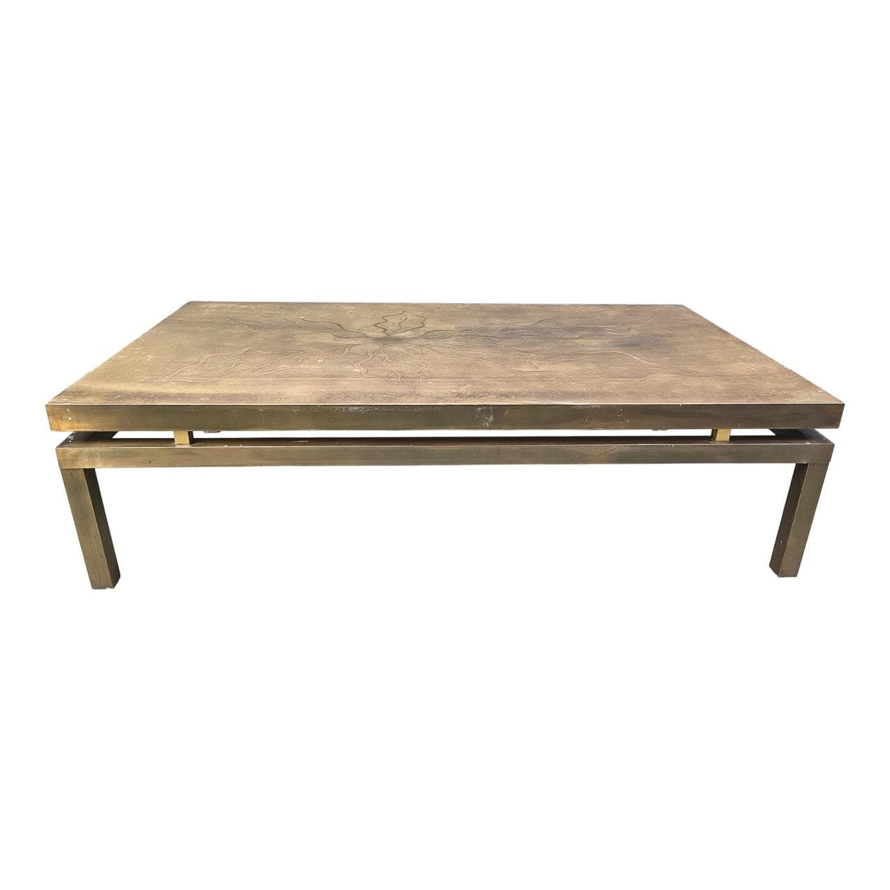 Coffee Table, gold brass, by W. Daro, Belgium, 1970s