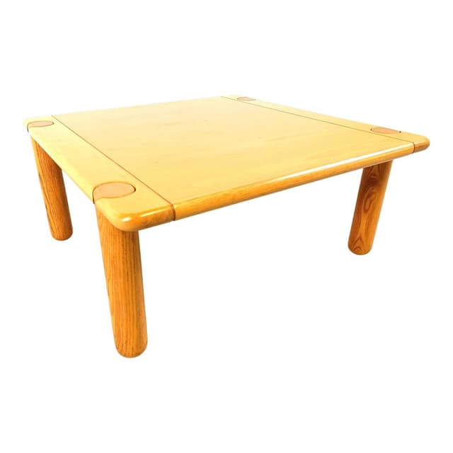 Coffee table, brown wood, Italy, 1970s. - DIMENSION