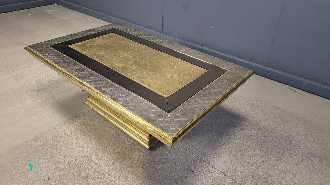 Coffee Table Gony Nava, gold brass, silver bronze, Spain, 1970s. - 328882