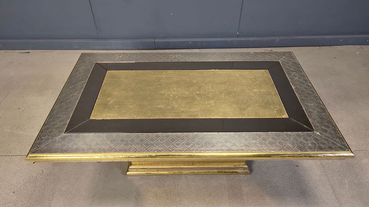 Coffee Table Gony Nava, gold brass, silver bronze, Spain, 1970s. - 328876