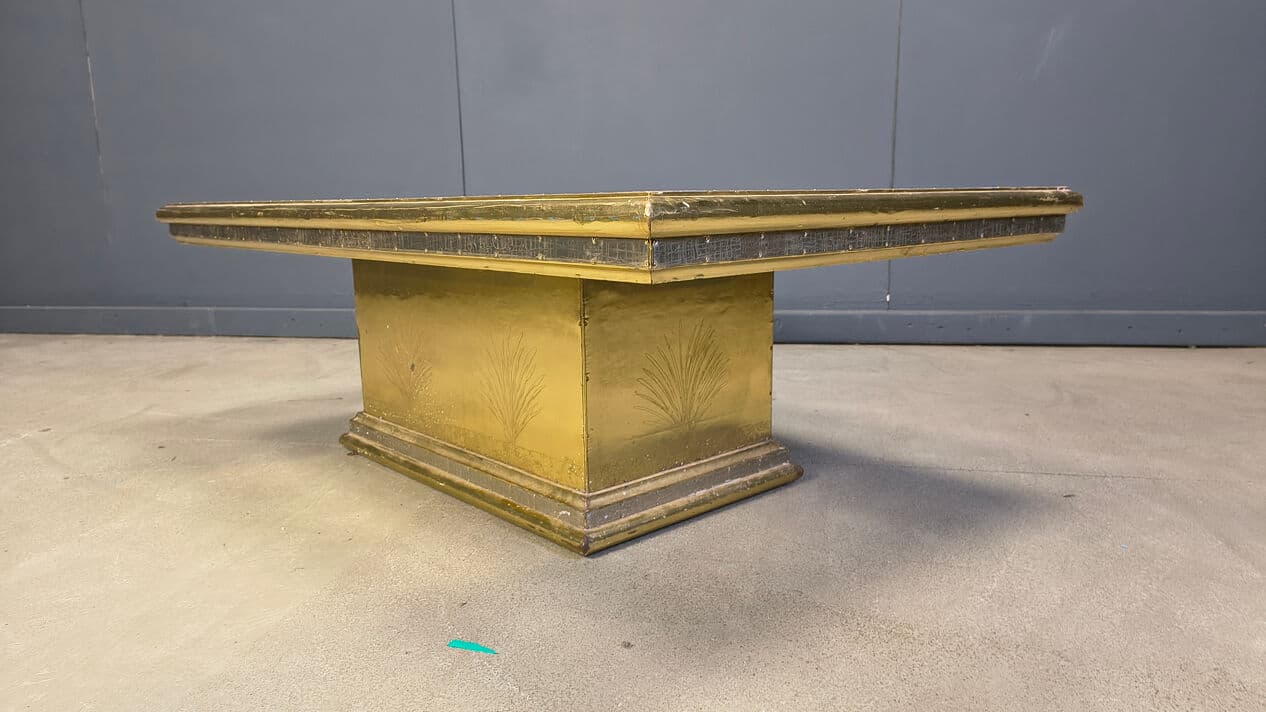 Coffee Table Gony Nava, gold brass, silver bronze, Spain, 1970s. - 328877