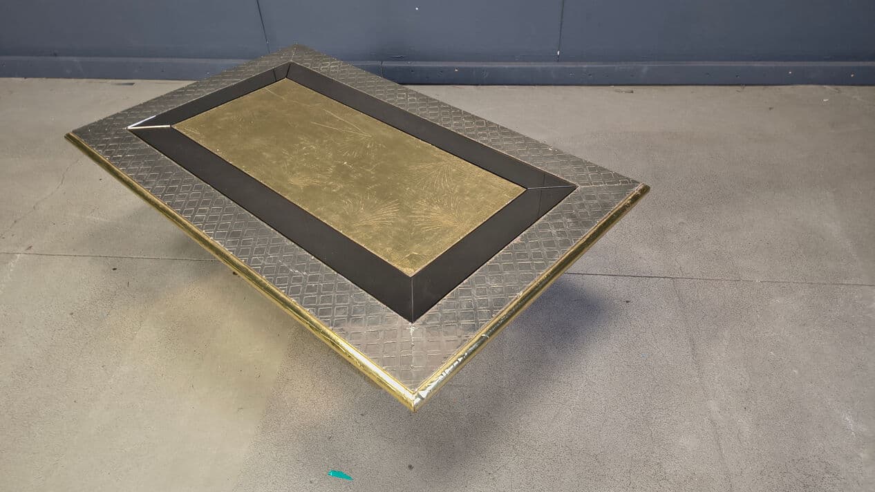 Coffee Table Gony Nava, gold brass, silver bronze, Spain, 1970s. - 328884