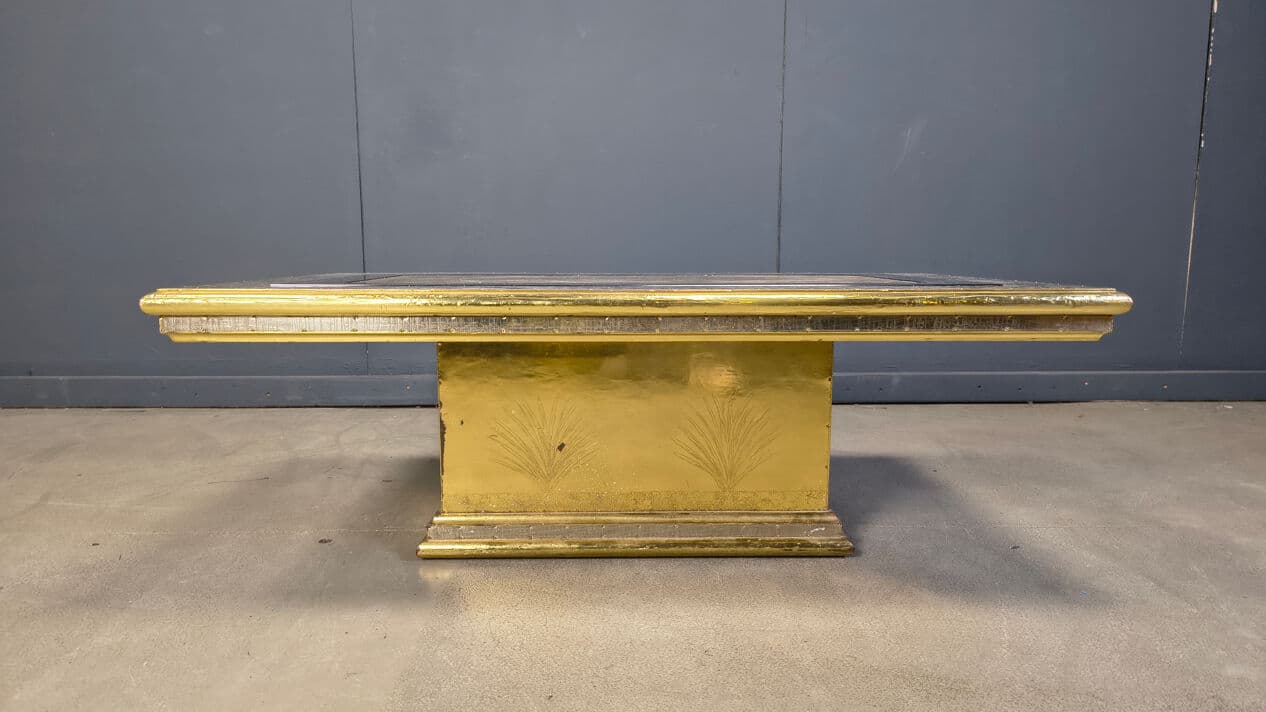 Coffee Table Gony Nava, gold brass, silver bronze, Spain, 1970s. - 328879