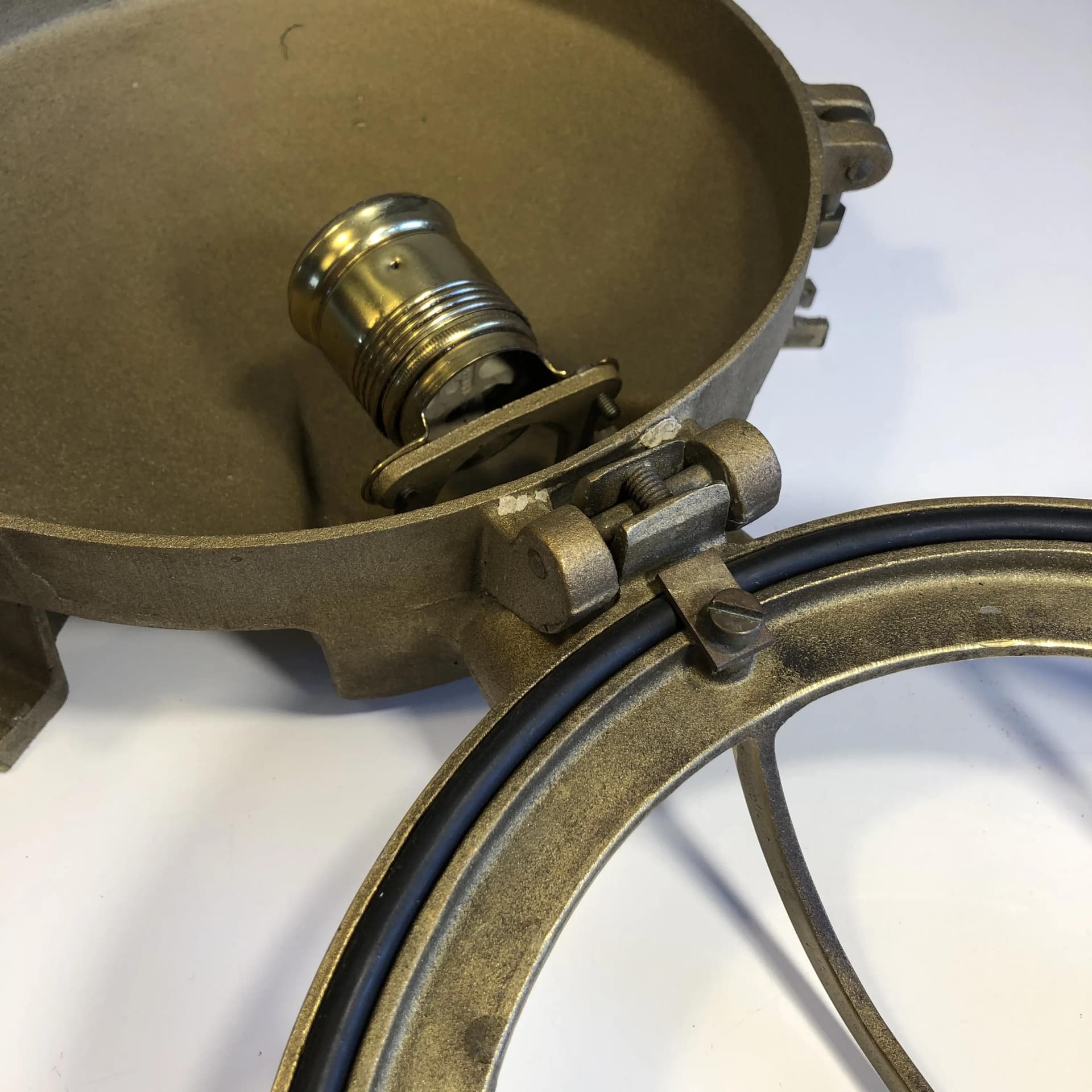 Para kinkietów, mosiądz miedziany, drewno tekowe, Niemcy, lata 70. - 24902