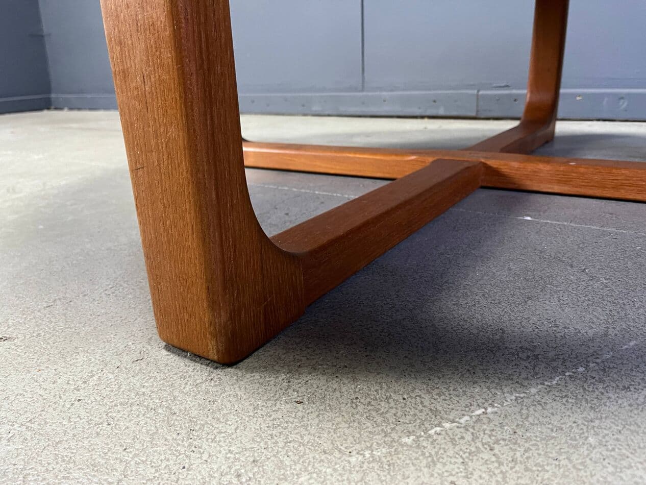 Scandinavian coffee table, brown teak, Belgium, 1970s. - 328785
