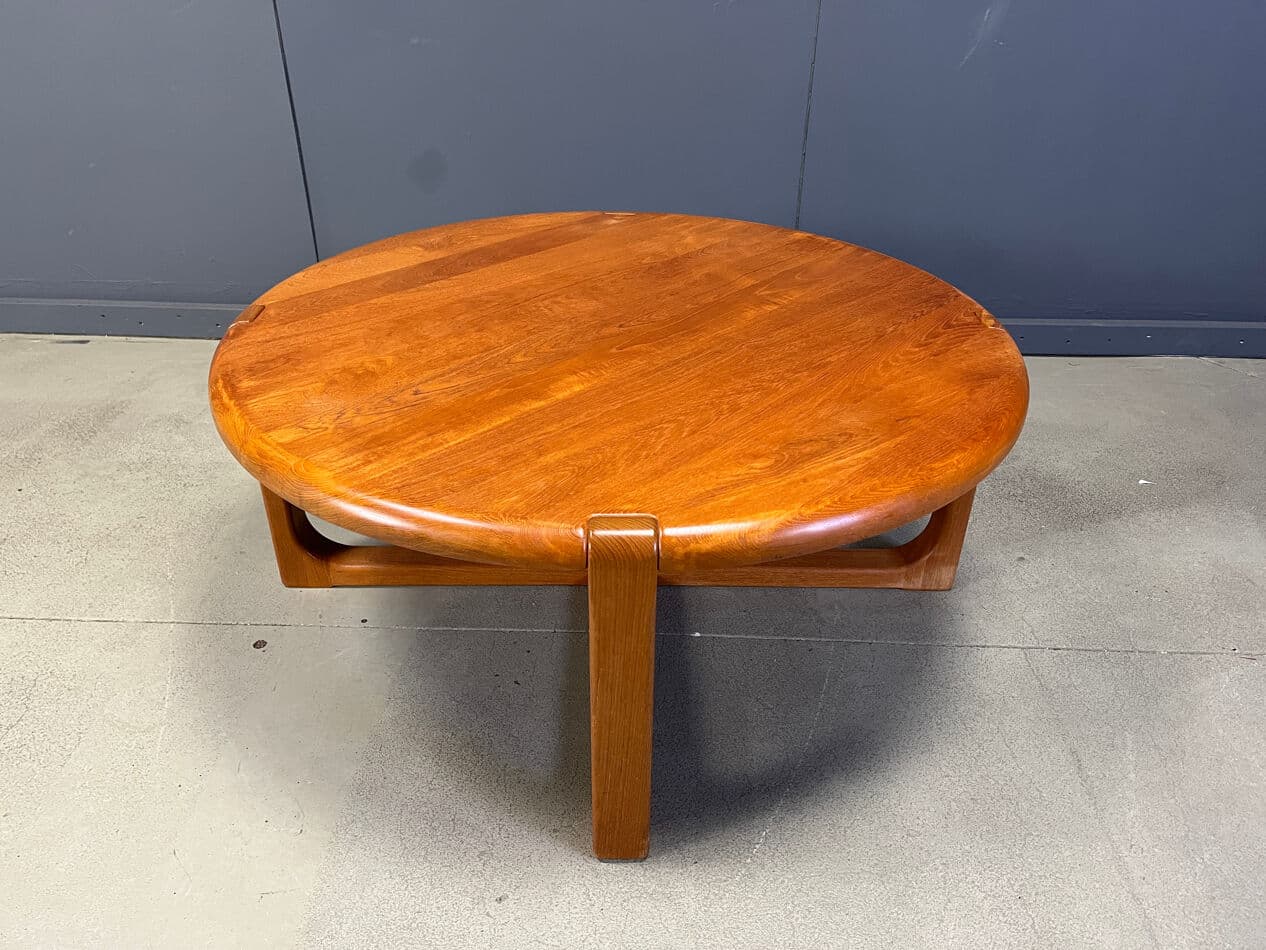 Scandinavian coffee table, brown teak, Belgium, 1970s. - 328790