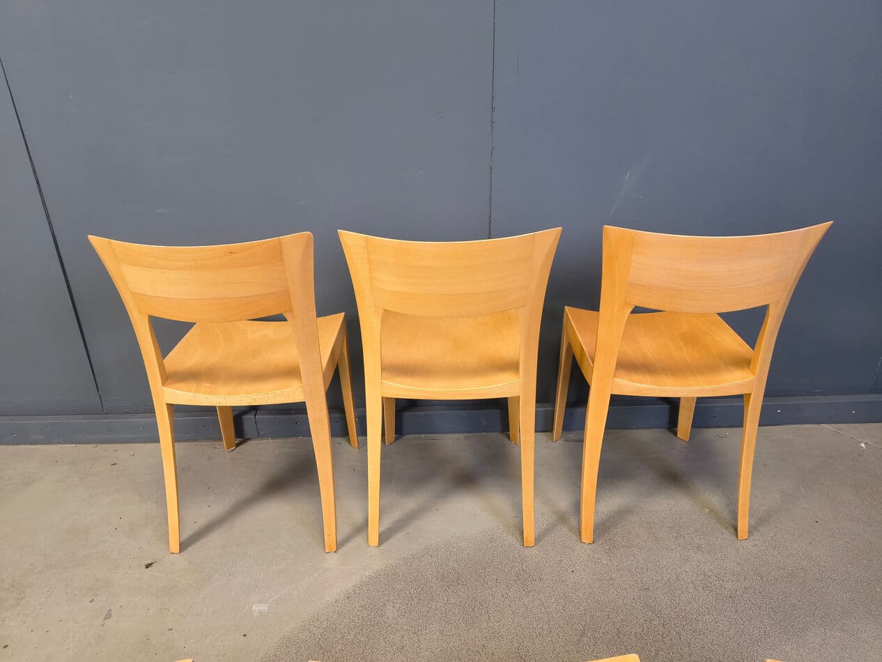 Set of six dining chairs, brown oak, Belgium, 1980s. - 328757
