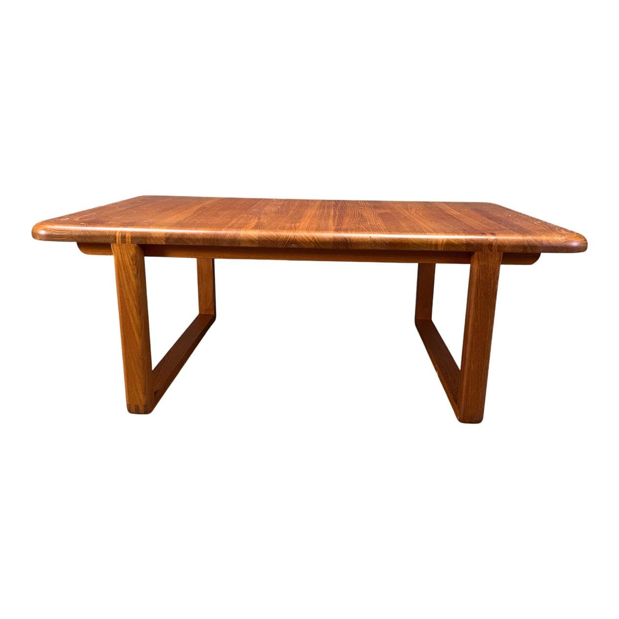 Scandinavian coffee table, brown teak, Belgium, 1970s