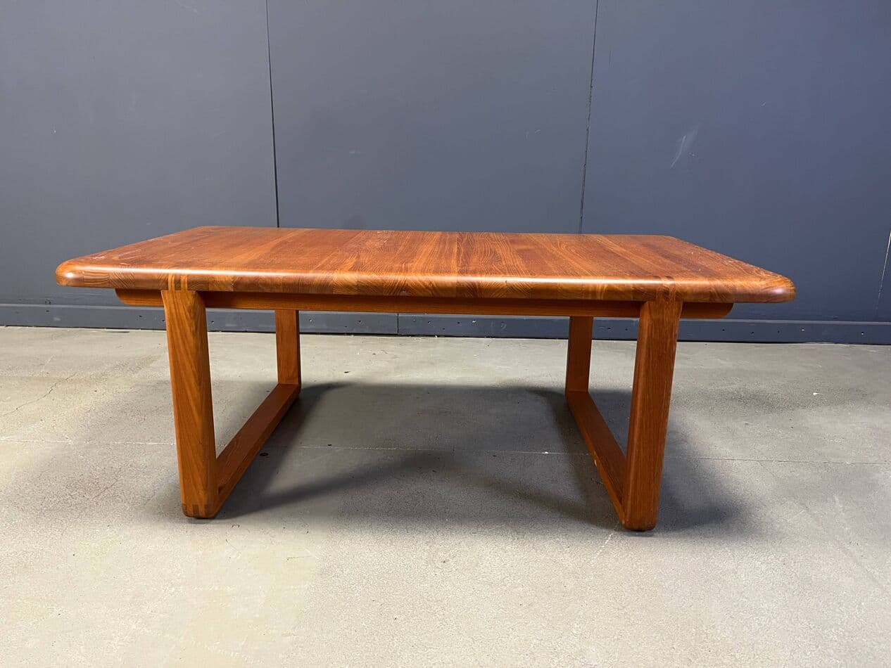 Scandinavian coffee table, brown teak, Belgium, 1970s - 328735