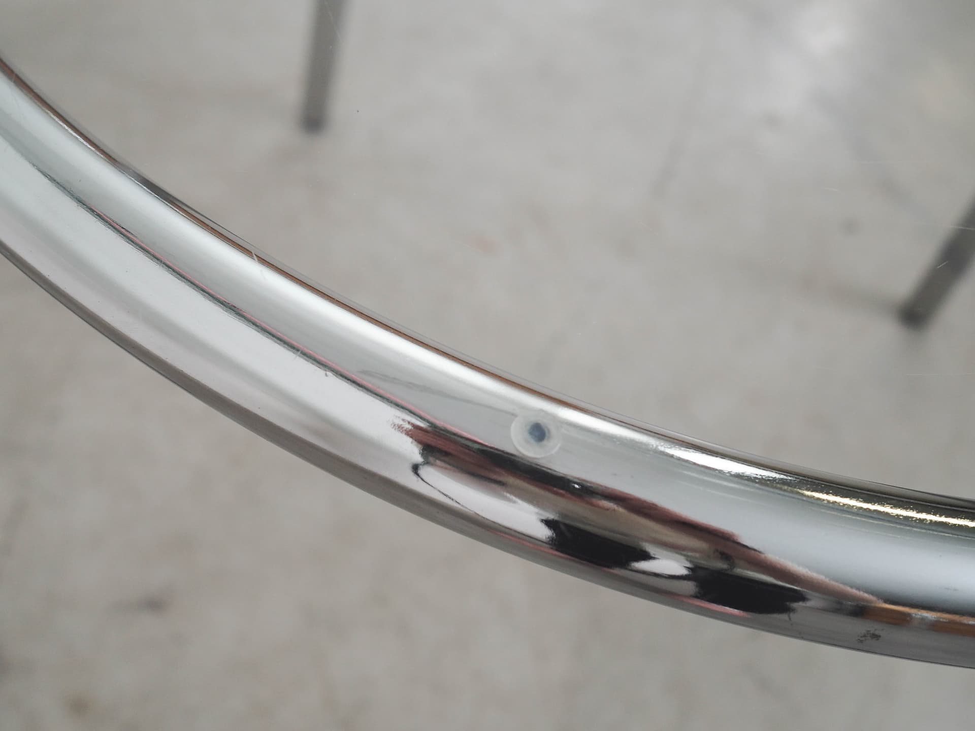 Stół SALMI, szkło transparentne, metal szary, proj. C. Öjerstam & M. Elebäck, Ikea, Szwecja, lata 90. - 331660