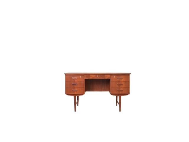 Desk, brown teak, Denmark, 1960s - DIMENSION