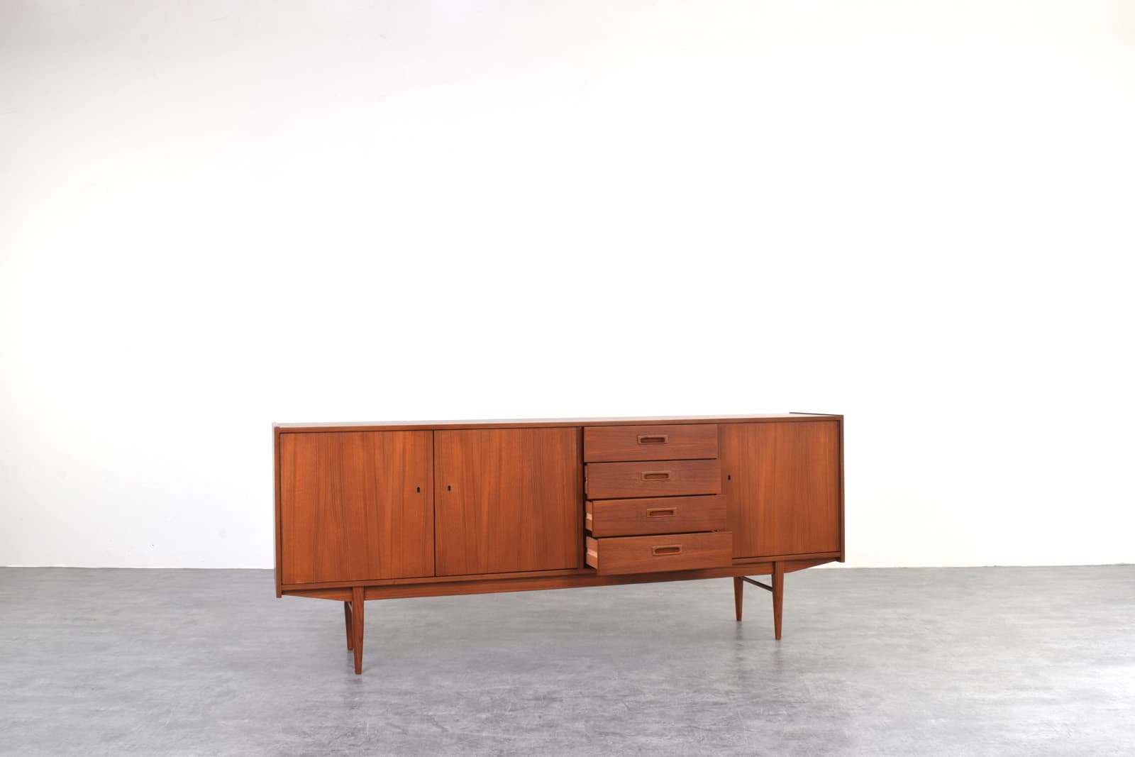 Sideboard, brown teak, Denmark, 1960s. - 331692