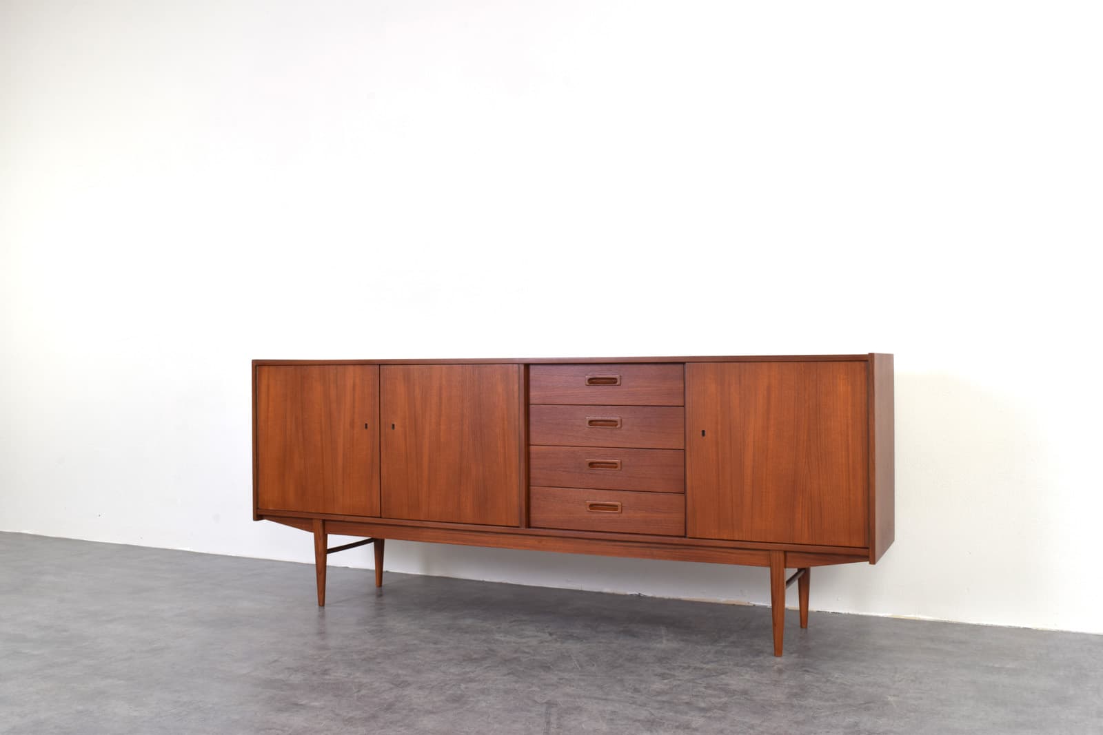 Sideboard, brown teak, Denmark, 1960s. - 331694