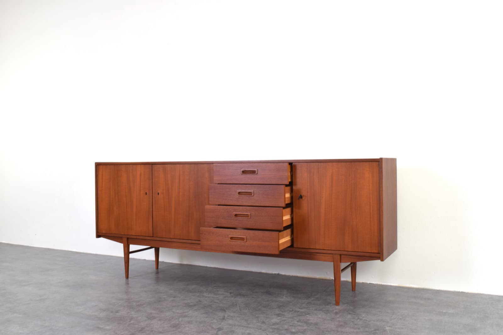 Sideboard, brown teak, Denmark, 1960s. - 331695