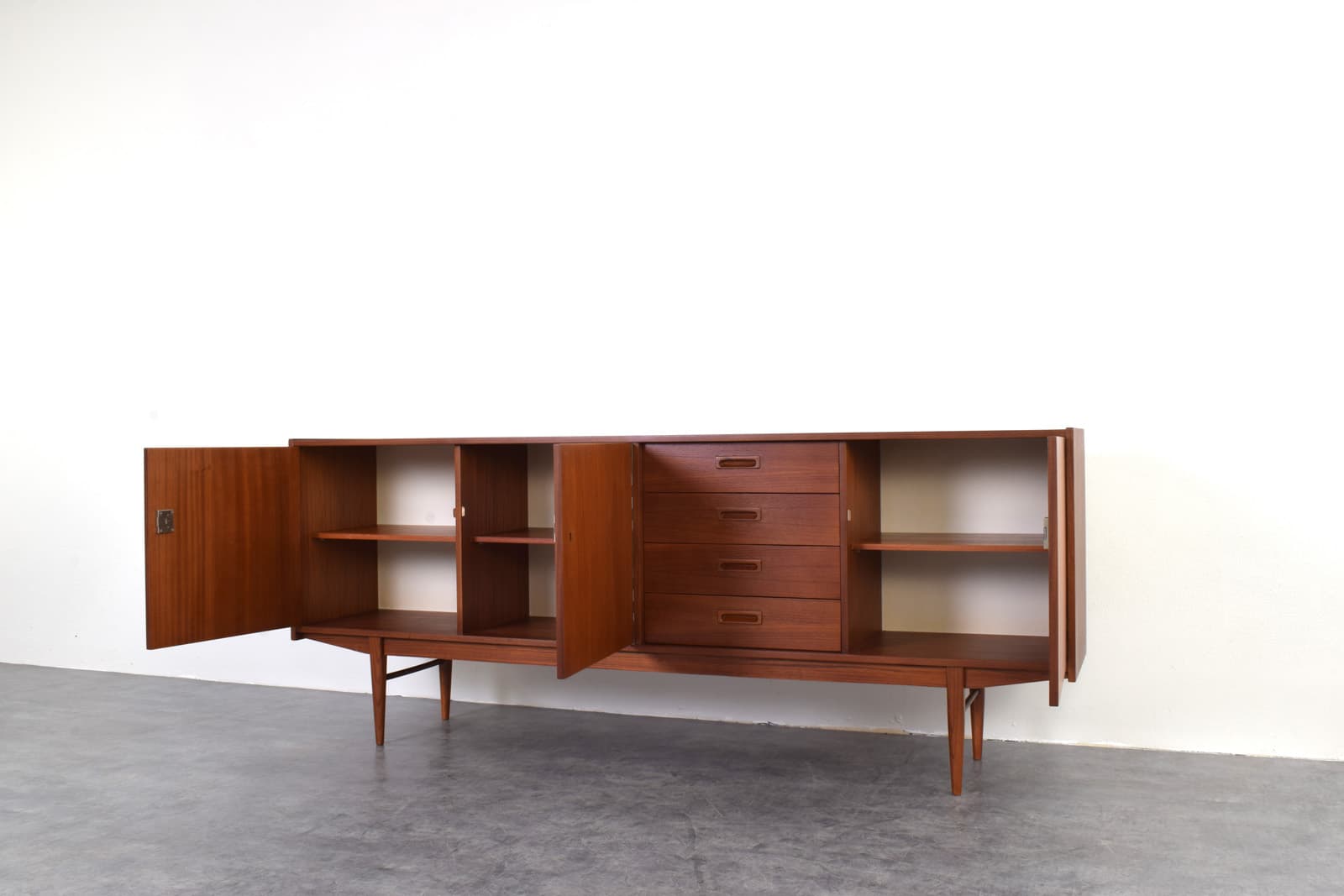Sideboard, brown teak, Denmark, 1960s. - 331697