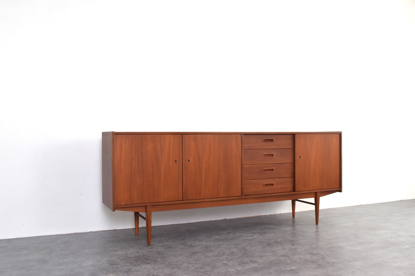Sideboard, brown teak, Denmark, 1960s. - 331693