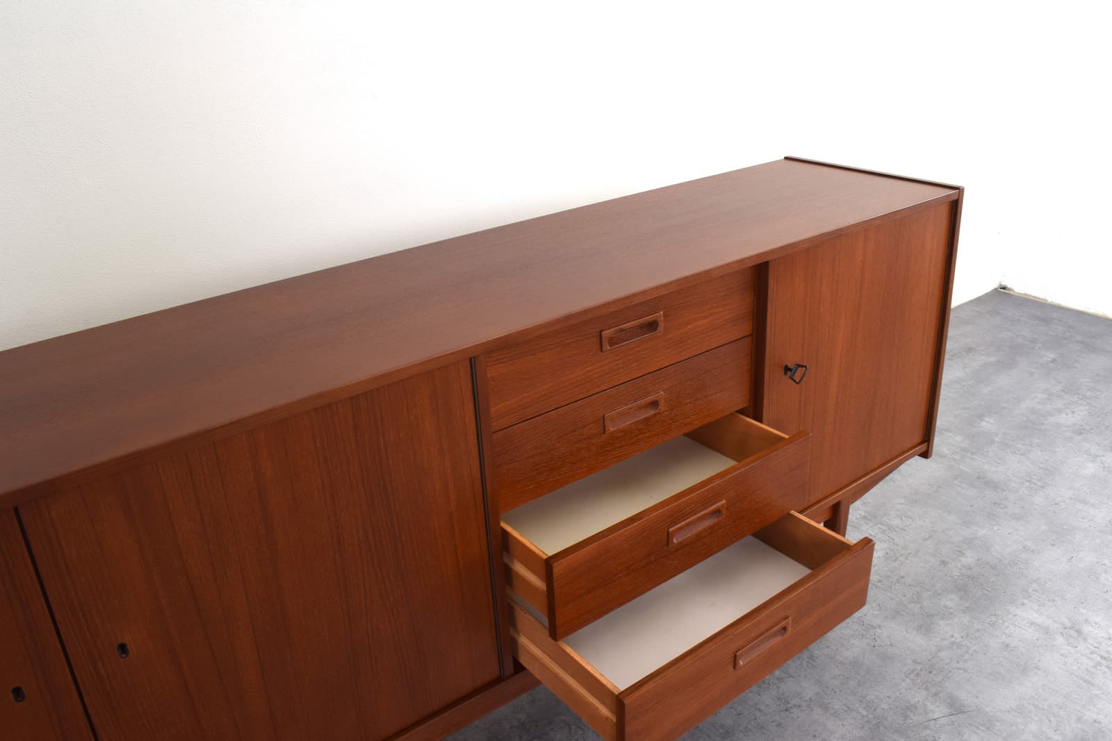 Sideboard, brown teak, Denmark, 1960s. - 331701