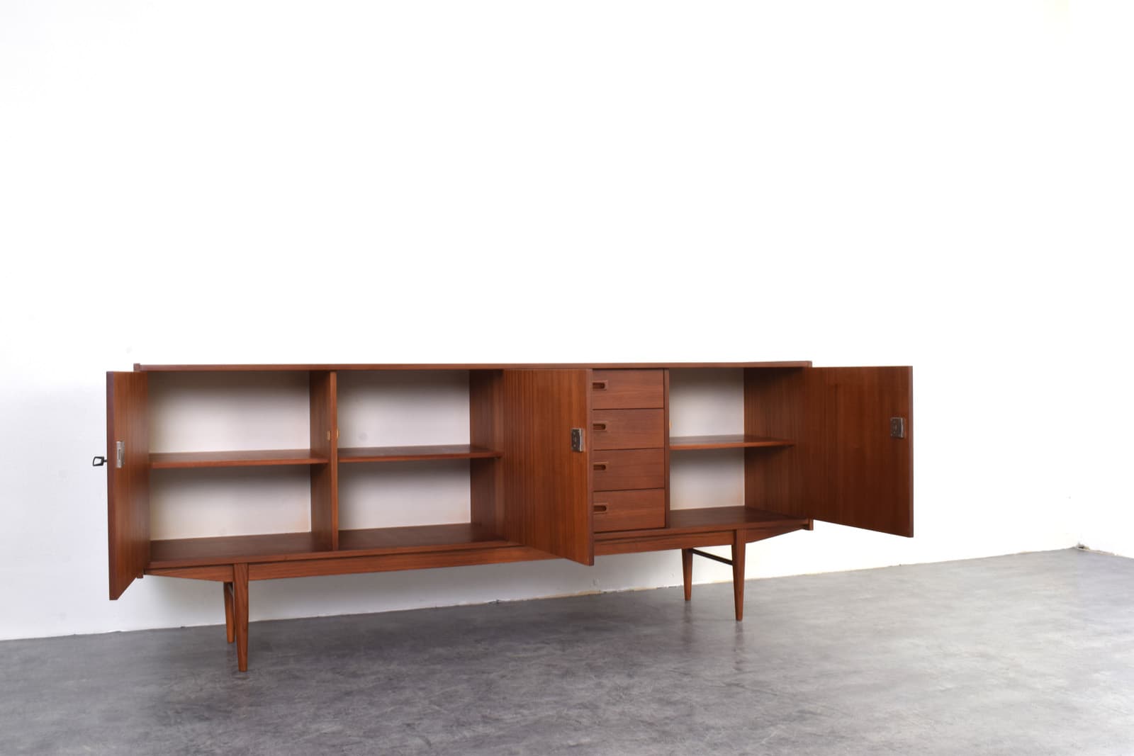 Sideboard, brown teak, Denmark, 1960s. - 331696