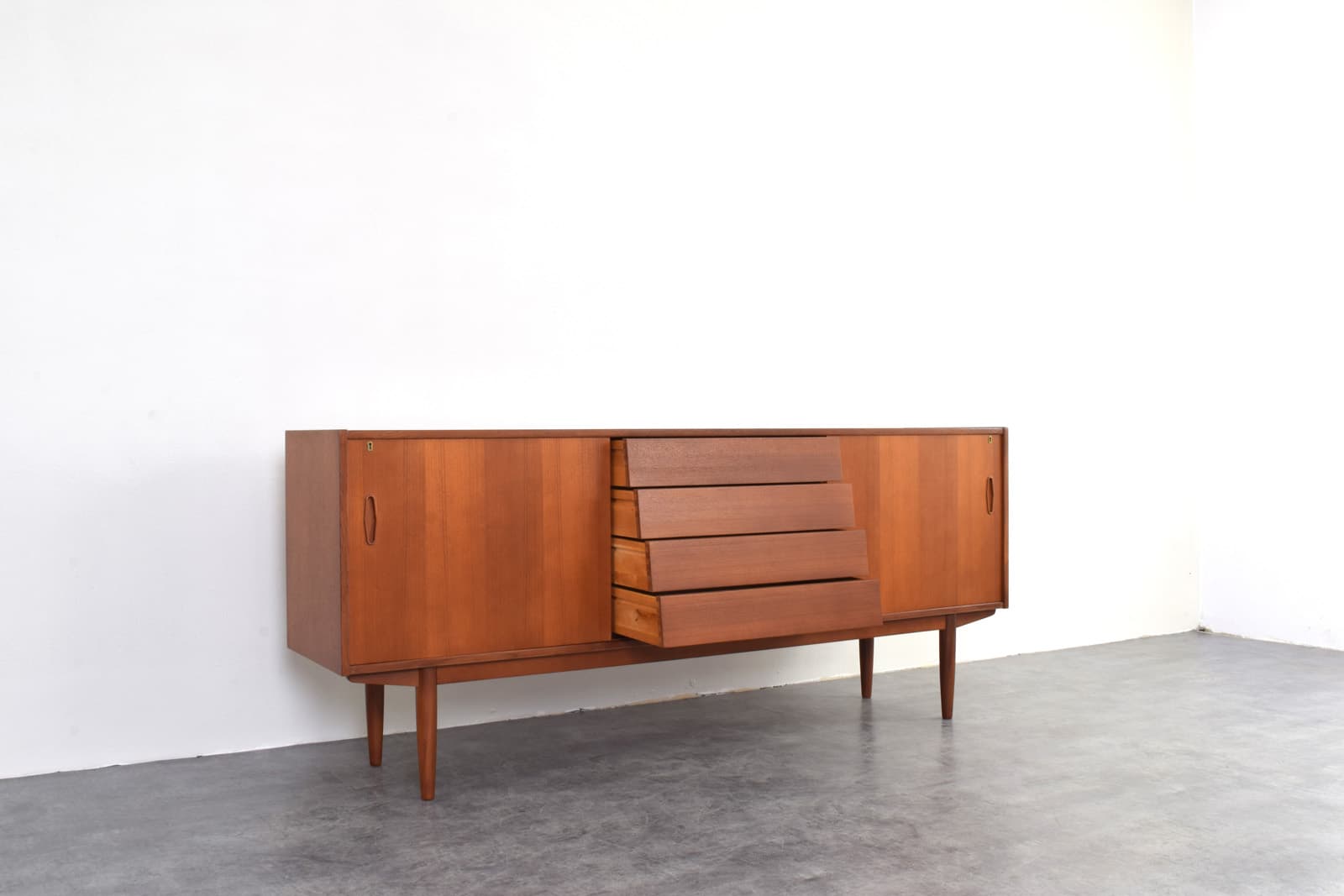 Sideboard, brown teak, by N. Jonsson, Norway, 1960s. - 331710