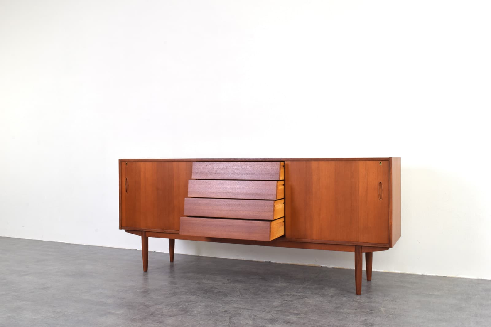 Sideboard, brown teak, by N. Jonsson, Norway, 1960s. - 331711