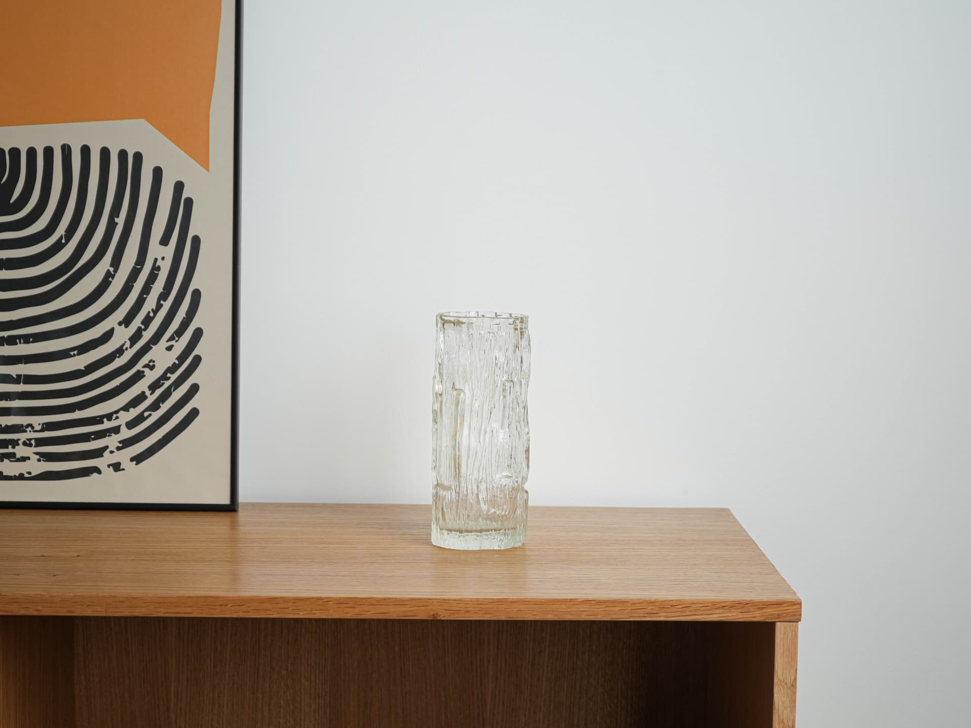 Vase Avena, transparent glass, by T. Wirkkala, Iittala, Finland, 1960s. - 331969