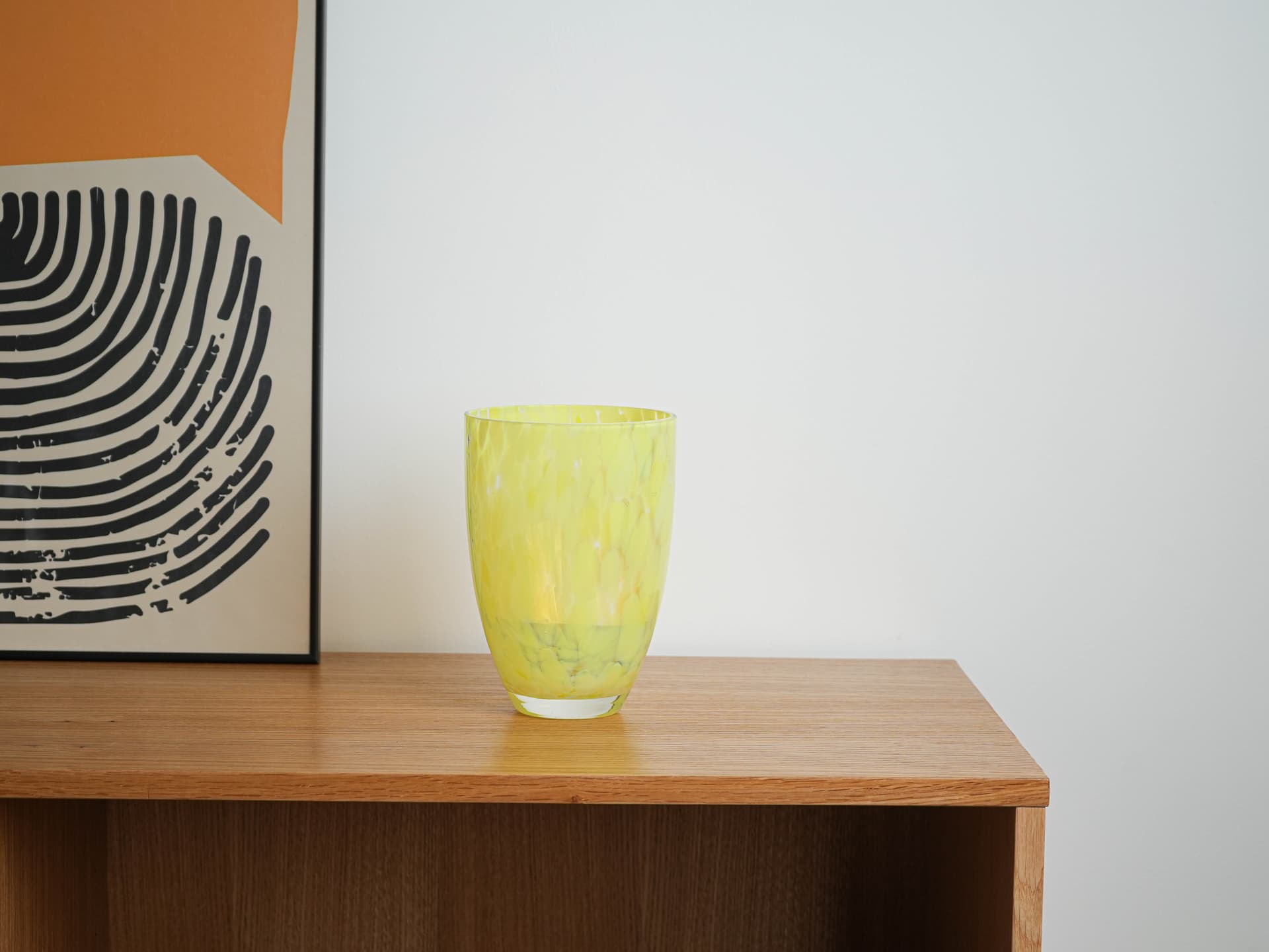 Vase, lemon yellow glass, Denmark, 1970s. - 331995